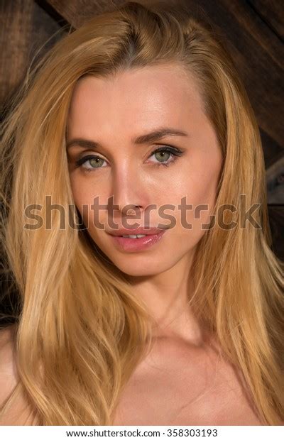 Beautiful Slender Czech Blonde Topless Against Stock Photo Shutterstock