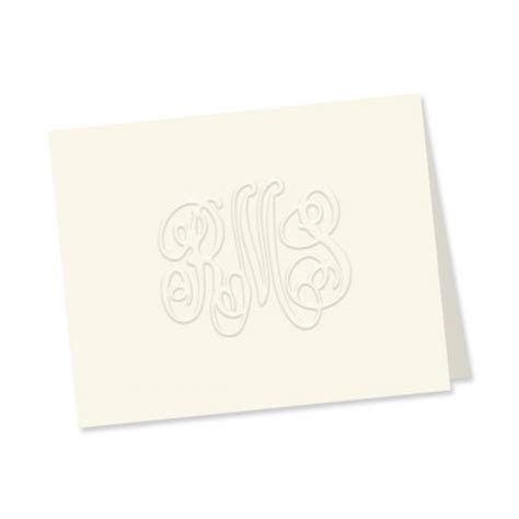 Henley Traditional Monogram Embossed Folded Note Cards