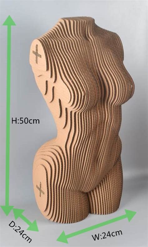 Sliced Woman Torso Cardboard Sculpture Diy Papercraft 3d Etsy Australia