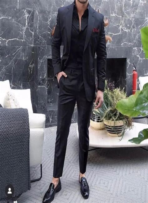 Black Men Suits Costume Homme Marrige Slim Fit Groom Man Blazer Wedding