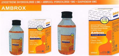 AMBROX COUGH SYRUP 50/100ML Exporter Supplier in Mumbai India