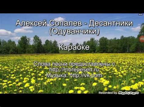 Одуванчики десантники караоке - YouTube
