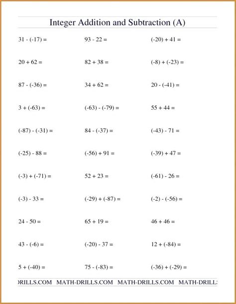 Adding And Subtracting Integers Word Problems