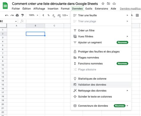 Comment créer une liste déroulante dans Google Sheets Tout Sur Google