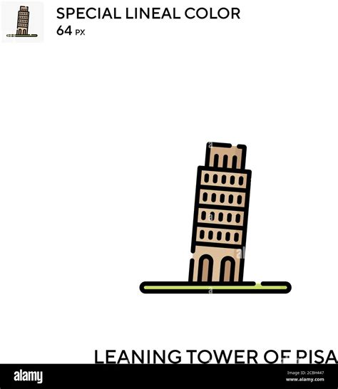 Torre Inclinada De Pisa Icono De Vector De Color Lineal Especial Torre