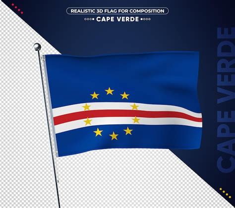 Bandeira De Cabo Verde Textura Realista Psd Premium