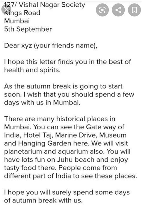 Write A Letter From Invite Your Friends Spend Autumn Break Brainly In