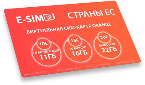 Сим-карта Orange eSIM - Евророуминг
