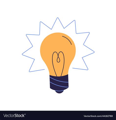 Electric Lightbulb Glowing Lamp Lit Light Bulb Vector Image