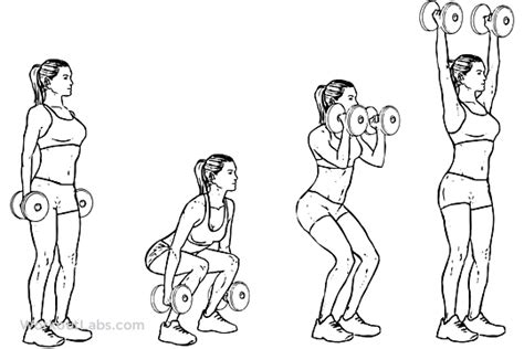 Dumbbell Squat Clean and Press | WorkoutLabs