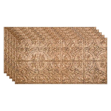 FasÄde Traditional Style Pattern 2 Decorative Vinyl 2ft X 4ft Glue Up Ceiling Panel In Cracked