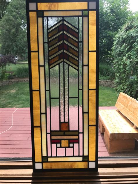 Prairiecraftsman Style Stained Glass Window Etsy