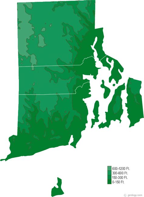 Rhode Island Physical Map And Rhode Island Topographic Map