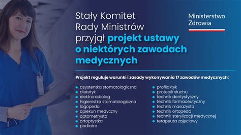 Cowzdrowiu Projekt ustawy o niektórych zawodach medycznych przyjęty