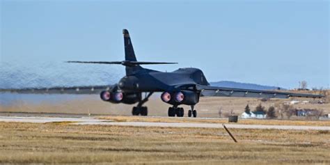 B-1B Lancer strategic bombers from Ellsworth AFB temporarily relocate ...