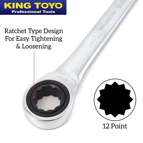 King Toyo Combination Ratchet Wrench Spanner For Automotive Sector