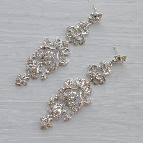 Boucles Doreilles Mariage Princesse Chandelier Vintage Longues