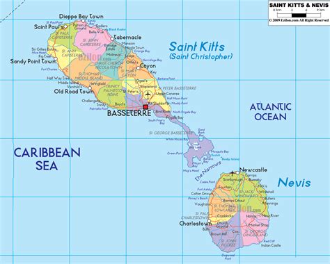 San Cristobal Y Nieves Mapa Gratuito Mapa Mudo Gratui