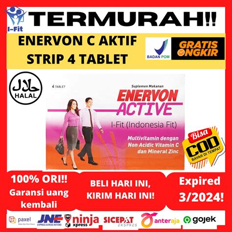 Jual ENERVON C Enervonce Aktif Per Strip Isi 4 Tablet Enervon C Active