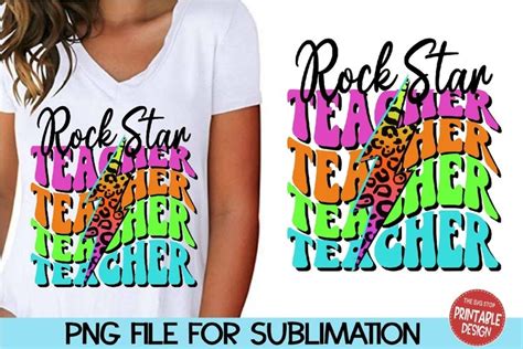 Neon Lightning Bolt Sublimation Rockstar Teacher Tshirt