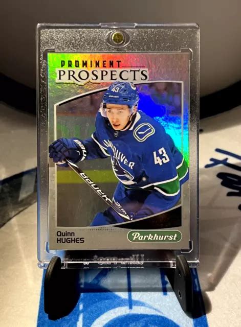 QUINN HUGHES RAINBOW FOIL Rookie Card 2019 20 Parkhurst Prominent