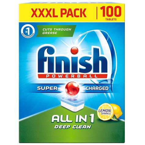 Finish Powerball All In 1 Deep Clean 100pk Lemon Dishwasher B M