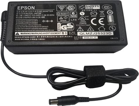 UpBright Adaptador CA CC De 24 V 2 A Compatible Con Epson Workforce