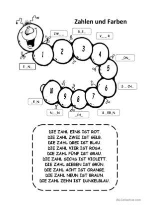 Zahlen Und Farben Deutsch Daf Arbeitsbl Tter Pdf Doc