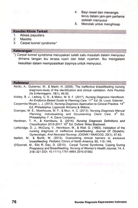 D Menyusui Tidak Efektif Sdki Standart Diagnosis Keperawatan 121380