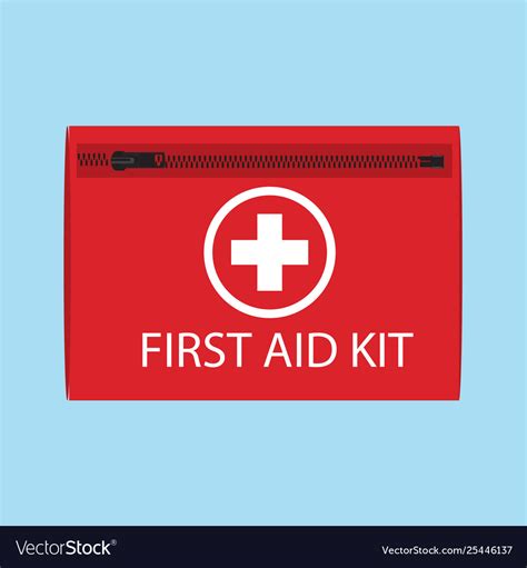 First aid kit isolated on blue background Vector Image