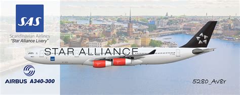 SAS Airbus A340 300 Star Alliance Livery 5280 Av8r S Liveries