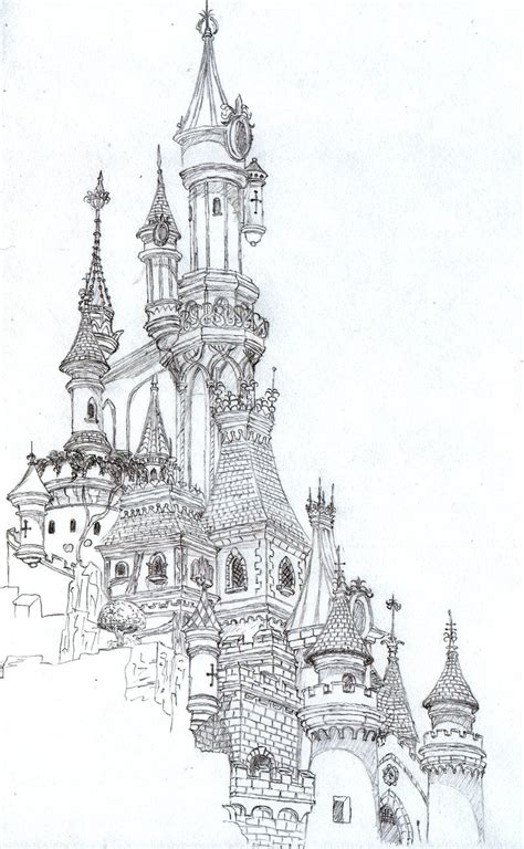 Sleeping Beauty Castle Drawing at PaintingValley.com | Explore collection of Sleeping Beauty ...