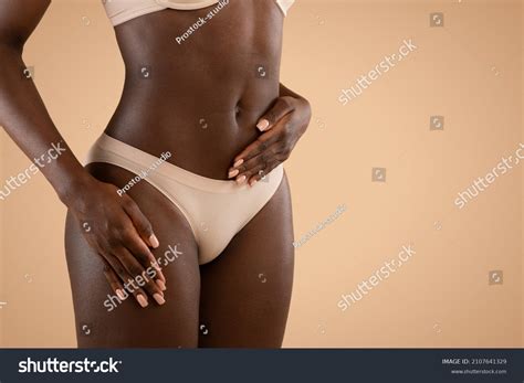 Cropped Dark Skinned Woman Nude Underwear Stock Photo 2107641329 Shutterstock