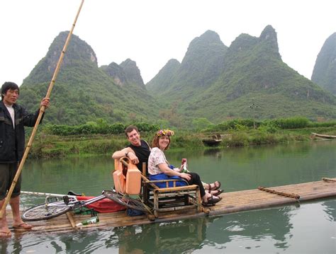 Yulong River Bamboo Rafting Yangshuo China Where We Be