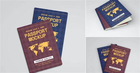 International Passport Cover Mockup Set Product Mockups Ft