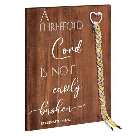 A Cord Of Three Strands Unity Ceremony Braided Frame Less Cross Sign