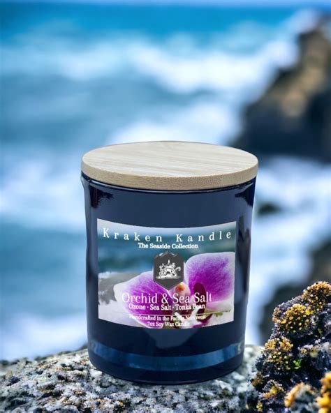 Orchid and Sea Salt Candle relaxing coastal scented candles – Kraken Kandle