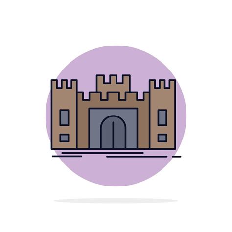 Castle Defense Fort Fortress Landmark Flat Color Icon Vector 13456723