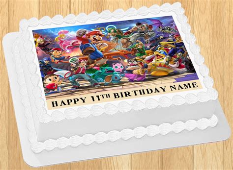 Edible Super Smash Bros Ultimate Cake Topper Birthday Wafer Paper 14