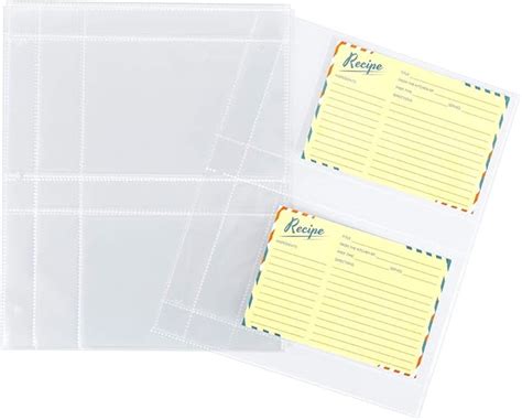 Soligt 30 Pack 4x6 Recipe Cards Protectors For 3 Ring