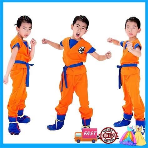 Anime Dragon Ball Z Costume For Kids Boy Son Goku Cosplay Halloween