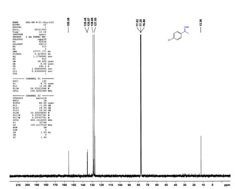 Figure S14 13 C NMR Spectrum Of 1 4 Chlorophenyl Ethanone Oxime 2g