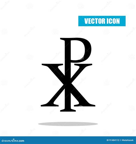 Labarum Sign Christianity Chi Rho Symbol Christ Greek White Background