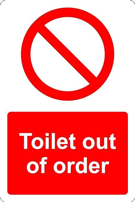 Toilet out of order Bathroom safety sign - Self adhesive sticker 200mmx 150mm: Amazon.co.uk: DIY ...