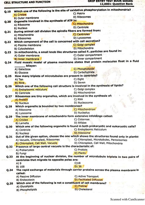 SOLUTION Biology Cell Structure And Function Mcqs Complete Studypool