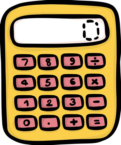 Cute Doodle Calculator Back To School Planner Icon Stationery Supplies