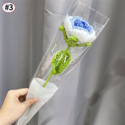 Ins Artificial Tulip Flower Hand Woven Flowers Bouquet Birthday Gift