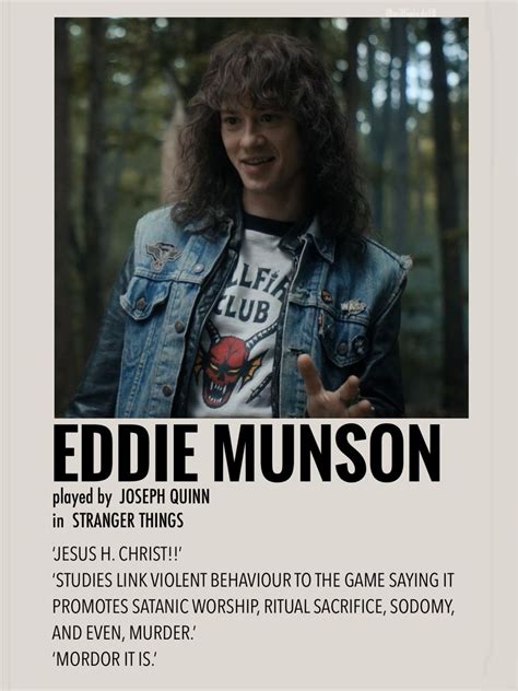 Eddie Munson By Millie Stranger Things Stranger Things Poster