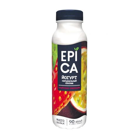 Купить Йогурт Питьевой Epica с Клубникой и Маракуйей 2,5% 260г с ...