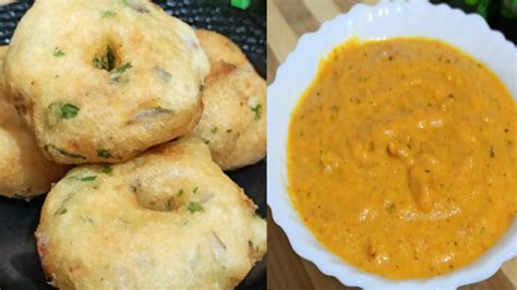 Instant Rava Vada Recipe With Chutney Semolina Vada Recipe Medu